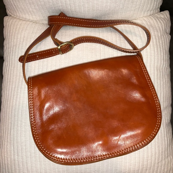 GENUINE LEATHER MADE IN ITALY CROSSBODY BAG - Picture 2 of 15